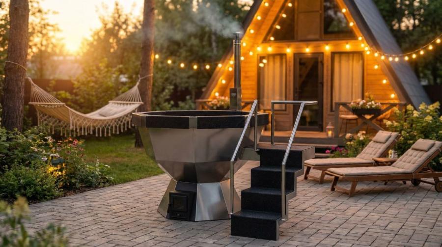 🏆 Банный Чан «КУБОК» 1.7 М³ (Камень + Водяная Рубашка)-самый большой объем чана с быстрым нагревом” и “монументальный каменный чан”